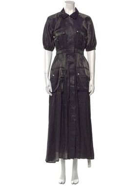 Samant Chauhan Button-Front Satin Utility Dress